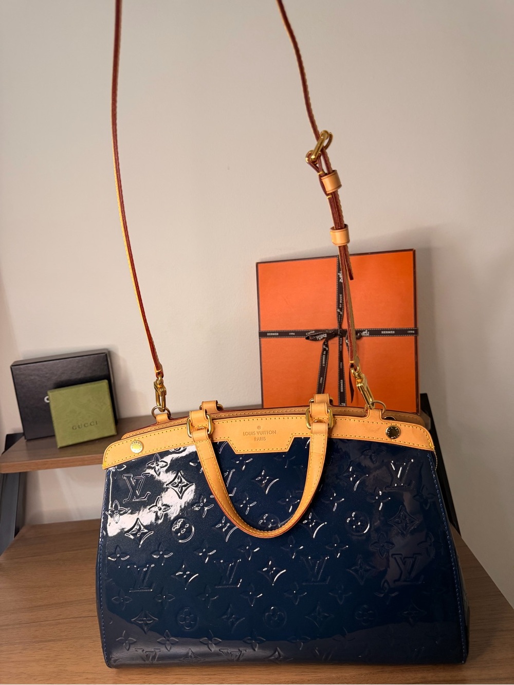 Authentic Louis Vuitton Navy Vernis Brea - Picture 15 of 15